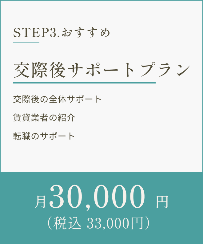 交際前サポートプラン月30000円